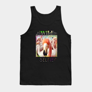 Bird Flamingo Wild Nature Funny Happy Humor Photo Selfie Tank Top